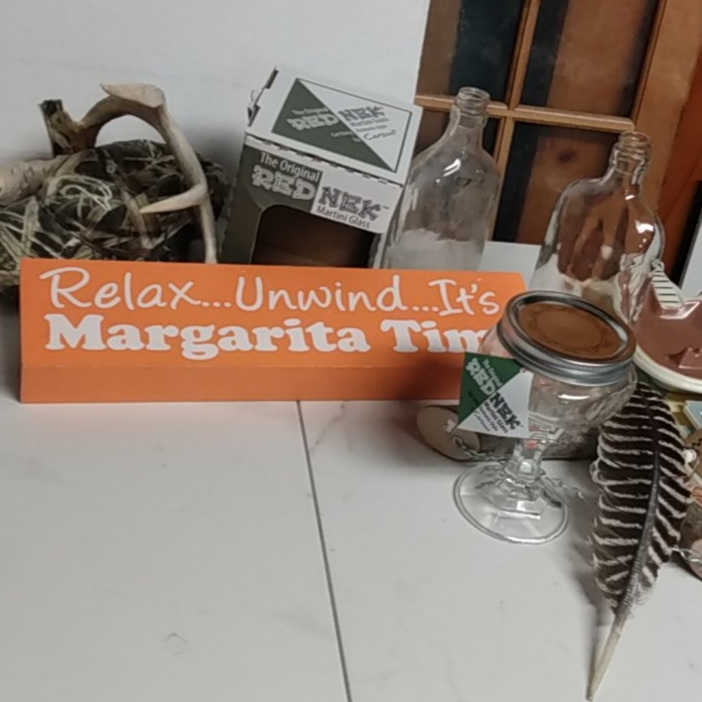 Novelty Mason Jar Martini Glass and Margarita Signage